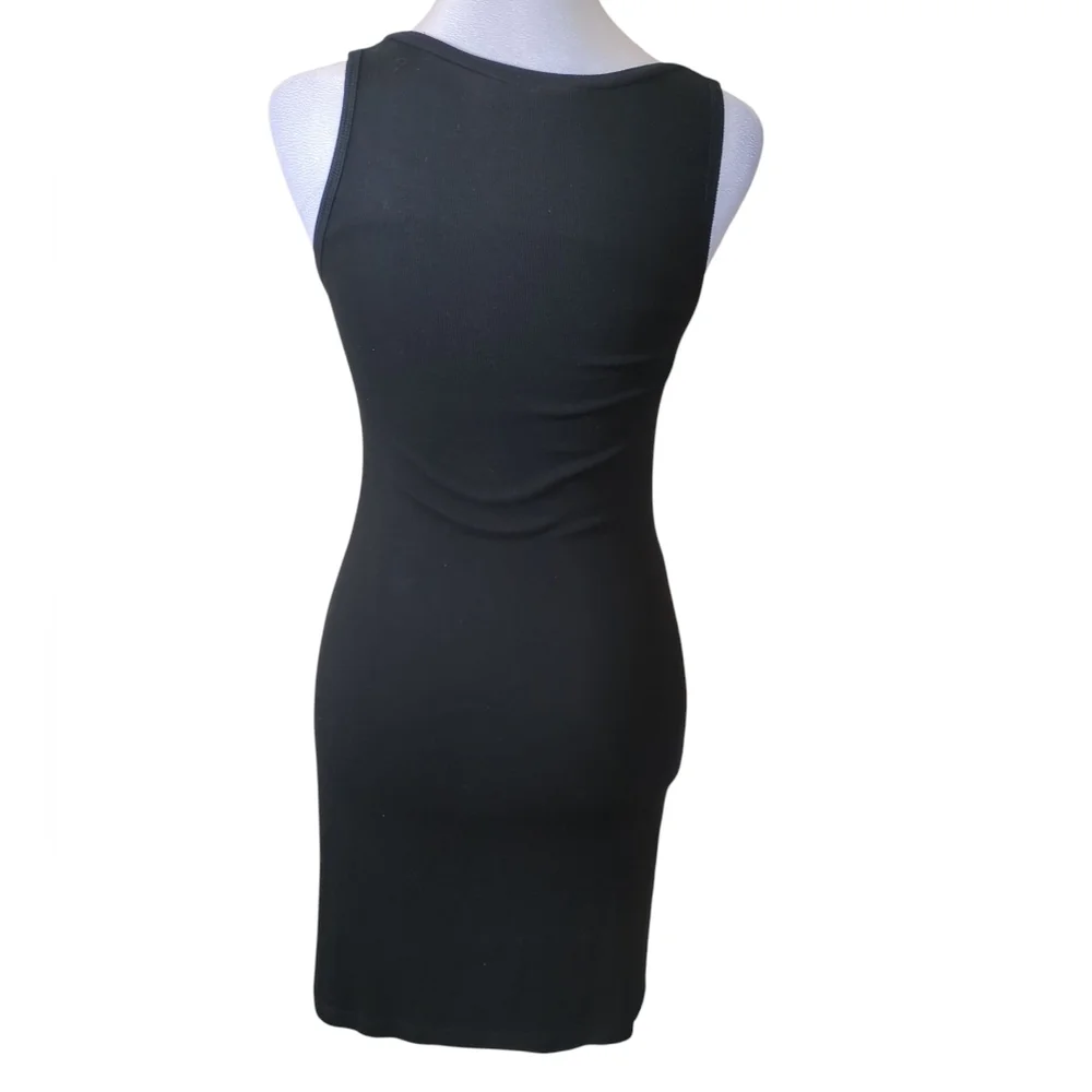 Olivaceous Black Button-Front Dress Size s 95%Rayon